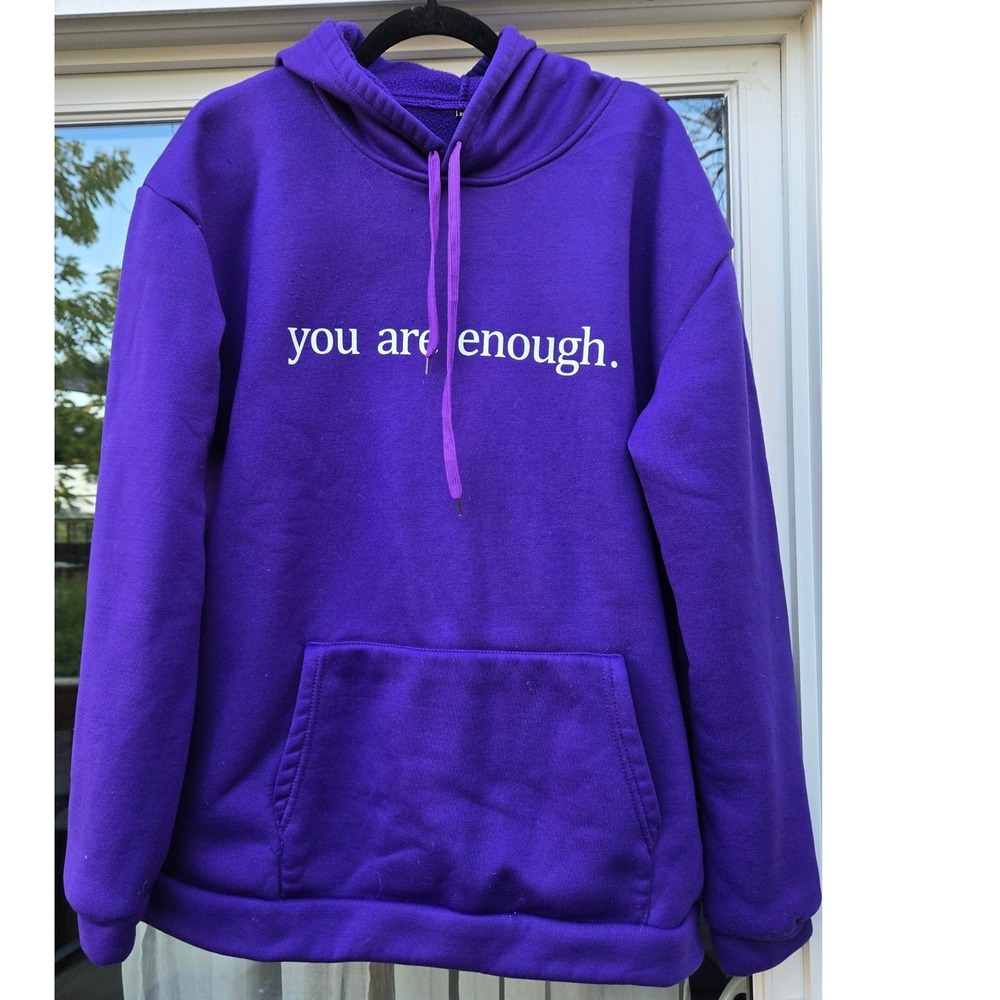 Purple You Are Enough Graphic Hoodie Dear Person Behind Me Sweatshirt 2XL